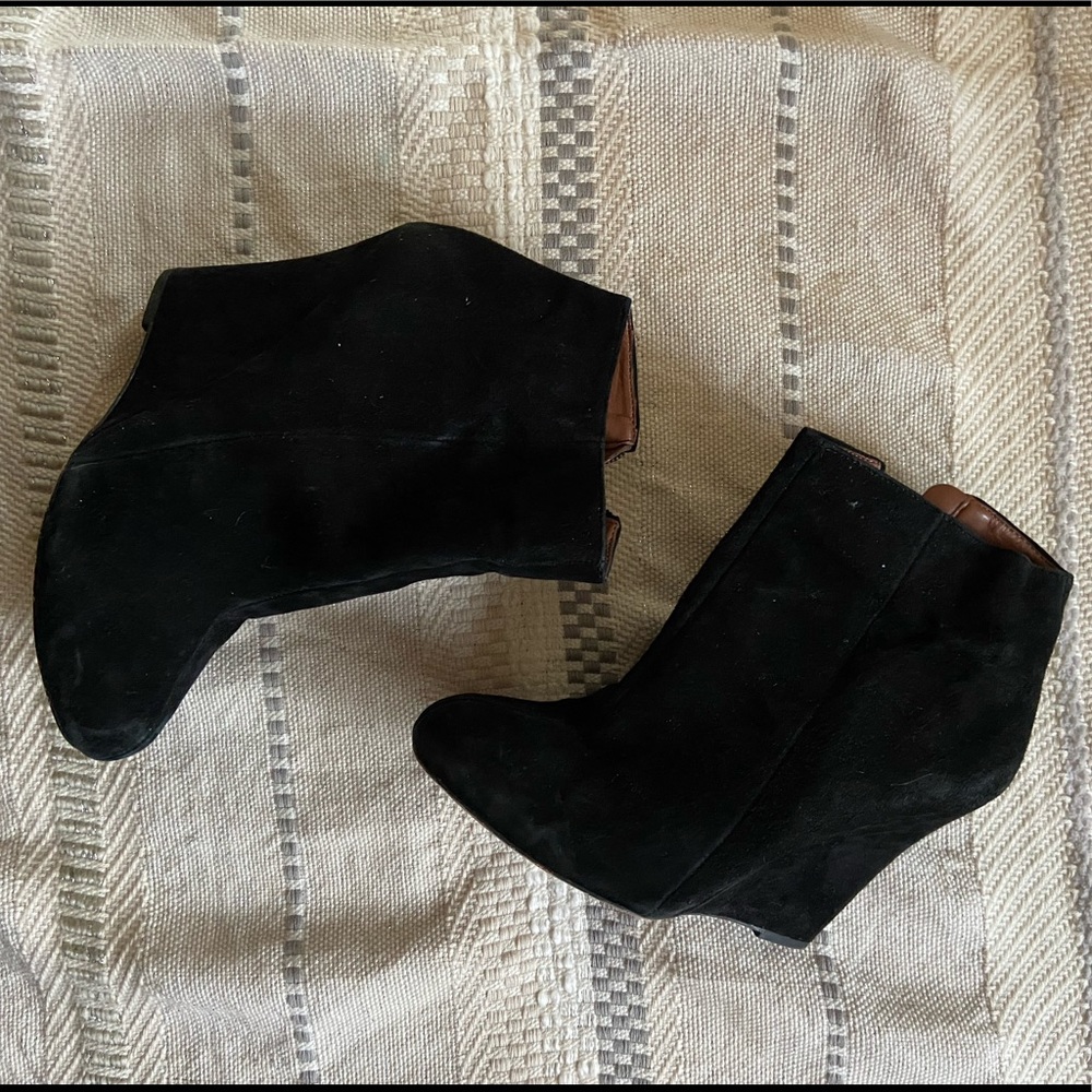 Black Suede Sam Edelman Wedge Booties